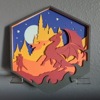 D20 Knight and Dragon Shadowbox - Thumbnail 1