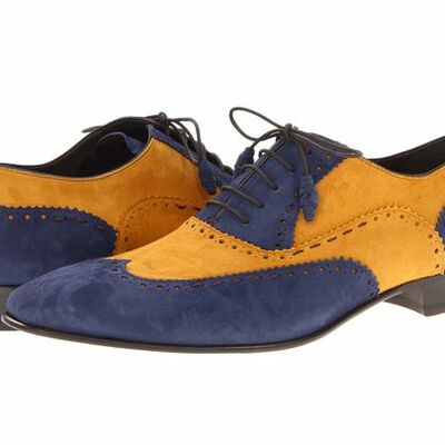 Multi shaded in suede wingtip dress shoes handmade edition