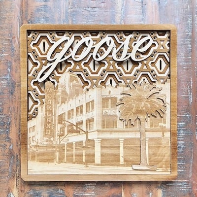 The fox oakland goose wood magnet