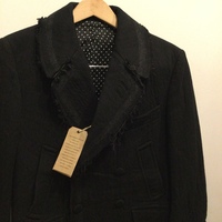 U-Ni-Ty black unfinished hem pea coat  - Thumbnail 7