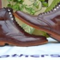 Handmade Brown Leather Men Ankle Wingtip Dress Boot - Thumbnail 1