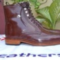Handmade Brown Leather Men Ankle Wingtip Dress Boot - Thumbnail 2