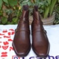 New Handmade Dark Brown Triple Monk Strap Ankle High Jodhpur Boot - Thumbnail 1