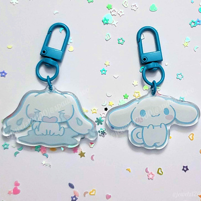 Cinna pup acrylic charms