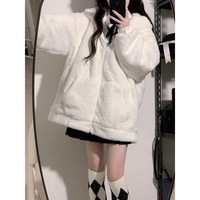 Cute furry imitation rabbit fur cardigan jacket - Thumbnail 3