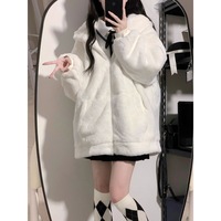 Cute furry imitation rabbit fur cardigan jacket - Thumbnail 5