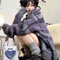 New loose retro knitted sweater mohair high-end casual jacket - Thumbnail 3