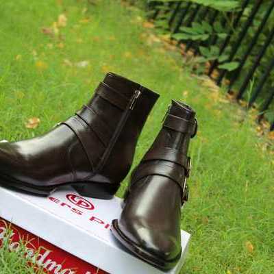 Handmade classic dark brown calf leather jodhpur boot - Thumbnail 2