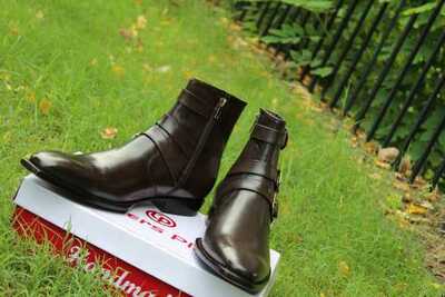 Handmade Classic Dark Brown Calf Leather Jodhpur Boot