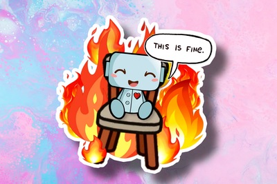 This is fine 3" Sticker