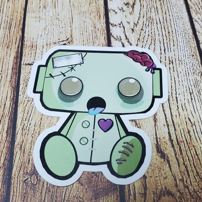 Zombie robot 3" sticker