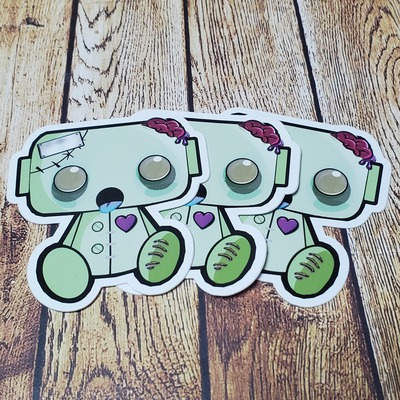 Zombie robot 3" sticker