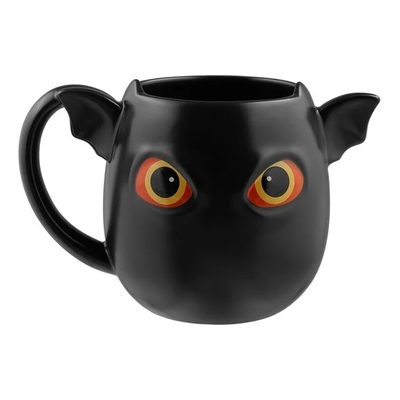 Black Bat-Shaped Glazed Ceramic Stoneware Coffee Tea Mug Halloween Gothic Spooky
