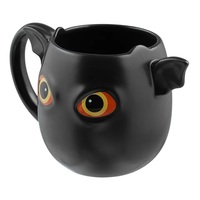 Black Bat-Shaped Glazed Ceramic Stoneware Coffee Tea Mug Halloween Gothic Spooky - Thumbnail 3