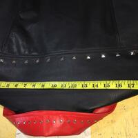 Crafted Leather Handmade Black Red Leather Men Fashion Biker Studded Motorcycle Jacket - Thumbnail 4