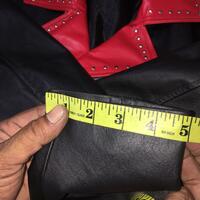 Crafted Leather Handmade Black Red Leather Men Fashion Biker Studded Motorcycle Jacket - Thumbnail 5