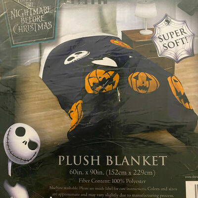 Very rare nightmare before christmas nbc jack skellington pumpkin halloween christmas soft cozy blanket throw bedding home decor