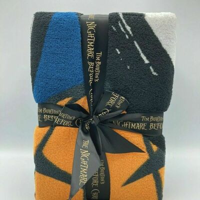 Very rare nightmare before christmas nbc jack skellington pumpkin halloween christmas soft cozy blanket throw bedding home decor