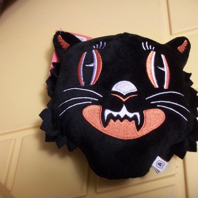 Extremely rare beistle retro vintage halloween collectible black cat plush