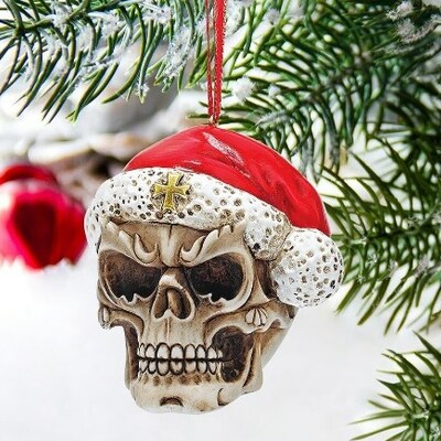 Santa skull christmas xmas halloween horror gothic ornament