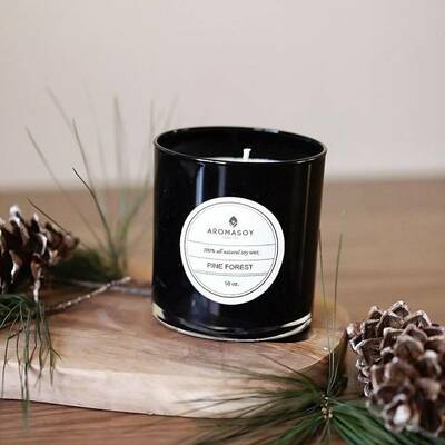 Pine forest soy candle black glass 10oz very rare extremely limited and out of print candle maker now closed