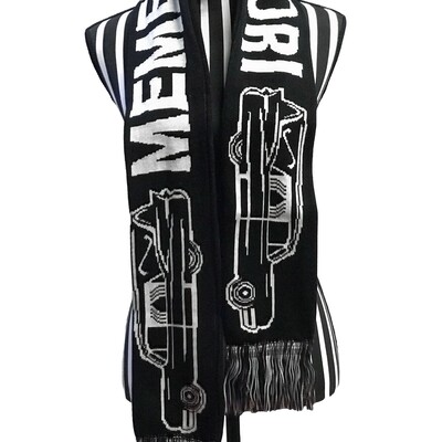 Very rare memento mori hearse knit gothic scarf