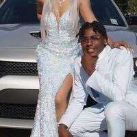 Sparkle Sequin V-Neck Prom Evening Dresses With Side Slit - Thumbnail 1