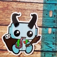 Krampus Robot 3" Sticker - Thumbnail 2