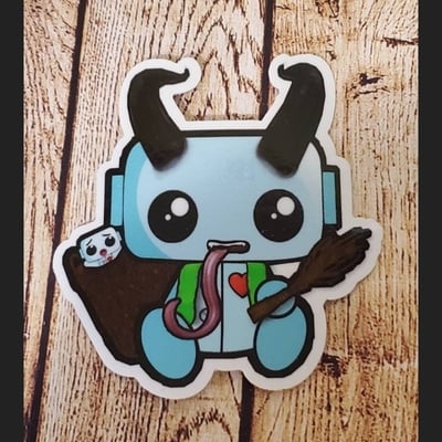 Krampus robot 3" sticker