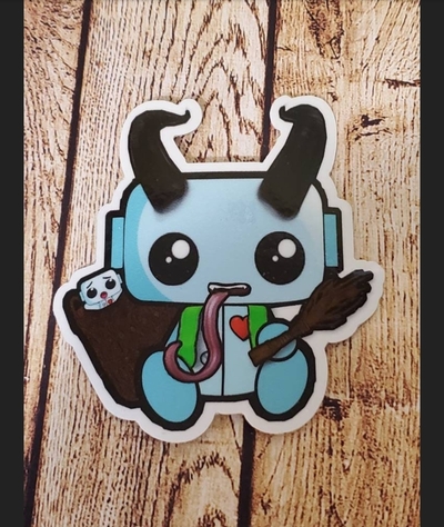 Krampus Robot 3" Sticker