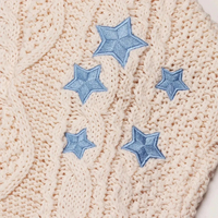 Folklore Cardigan with Star Embroidery Light Blue Cozy Knit Button Up Sweater Taylor Swift - Thumbnail 2