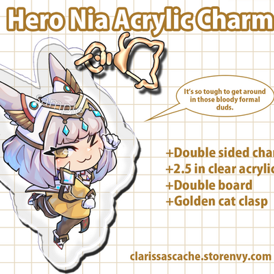 Hero nia acrylic charm