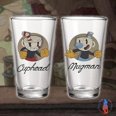 Cuphead pint glass set