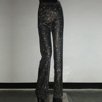 Sparkly Fishnet Pants Rhinestone Festival Night Club Party Trousers - Thumbnail 5