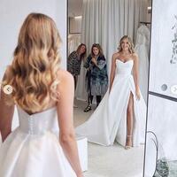 Simple Ball Gown Wedding Dresses Beach Bridal Gowns - Thumbnail 1