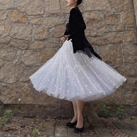White Tulle Skirt Outfit Wedding White Tulle Midi Skirts Bridesmaid Tulle Tutu Skirt Plus Size Tiered Tulle Skirts - Thumbnail 6