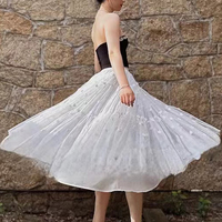 White Tulle Skirt Outfit Wedding White Tulle Midi Skirts Bridesmaid Tulle Tutu Skirt Plus Size Tiered Tulle Skirts - Thumbnail 7