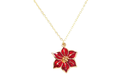 Red Poinsettia Necklace