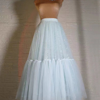 Women Light BLUE Tiered Tulle Skirts Women's Layered Tulle Skirt Princess Tulle Skirt Wedding Party Outfit Plus Size - Thumbnail 8