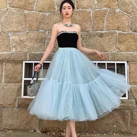 Women Light BLUE Tiered Tulle Skirts Women's Layered Tulle Skirt Princess Tulle Skirt Wedding Party Outfit Plus Size - Thumbnail 1