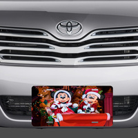 Mickey & Minnie Mouse Christmas License Plate Auto Truck Car Tag Gift Popular - Thumbnail 1