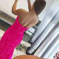 WD0245,Strapless Sequins Royal Blue Prom Dresses With Side Slit - Thumbnail 8