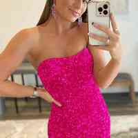 WD0245,Strapless Sequins Royal Blue Prom Dresses With Side Slit - Thumbnail 7