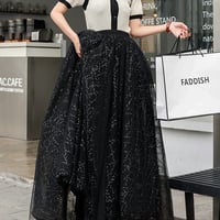 Black Sequin Tulle Skirt Holiday Outfit Women's Black Sparkly Skirts Black Maxi Tulle Skirt Custom Plus Size Tulle Skirt - Thumbnail 6