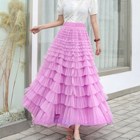 NEON Green Tulle Skirt Outfit Floor Length Tiered Tulle Skirt Plus Size Layered  Maxi Skirt Neon Green Holiday Maxi Tulle Skirts - Thumbnail 7