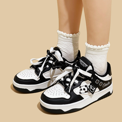 Black White Panda Sneakers Shoes