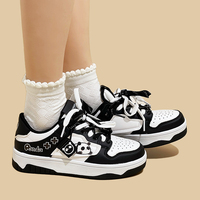 Black White Panda Sneakers Shoes - Thumbnail 2
