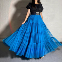 Women Layered Tulle Maxi Skirt Outfit Orange Color Tiered Tulle Skirt Outfit Wedding Party Skirt Plus Size Mesh Skirt - Thumbnail 8