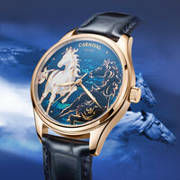 Carnival watch Symbolic Animals Horse 41mm dial Japanese mechanical movt 3ATM causal business wristwatch 515G - Thumbnail 5