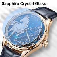 Carnival watch Symbolic Animals Horse 41mm dial Japanese mechanical movt 3ATM causal business wristwatch 515G - Thumbnail 1